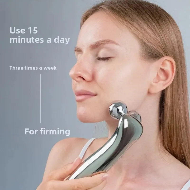 4D Roller Massage Tool Microcurrent Massager Three-dimensional Shaping Facial Neck Skin Beauty Device Handheld Electric  Adults