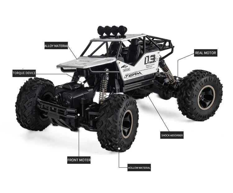 Oike RC Car Remote Control Climbing Vehicle Outdoor All Terrain 4X4 Off-road Trucks Rock Climber 4WD Buggy Racing Drift Cars Toy