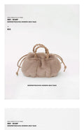Autumn and winter versatile simple solid color portable hair bag women's autumn and winter new pleated cloud bag high-end plush