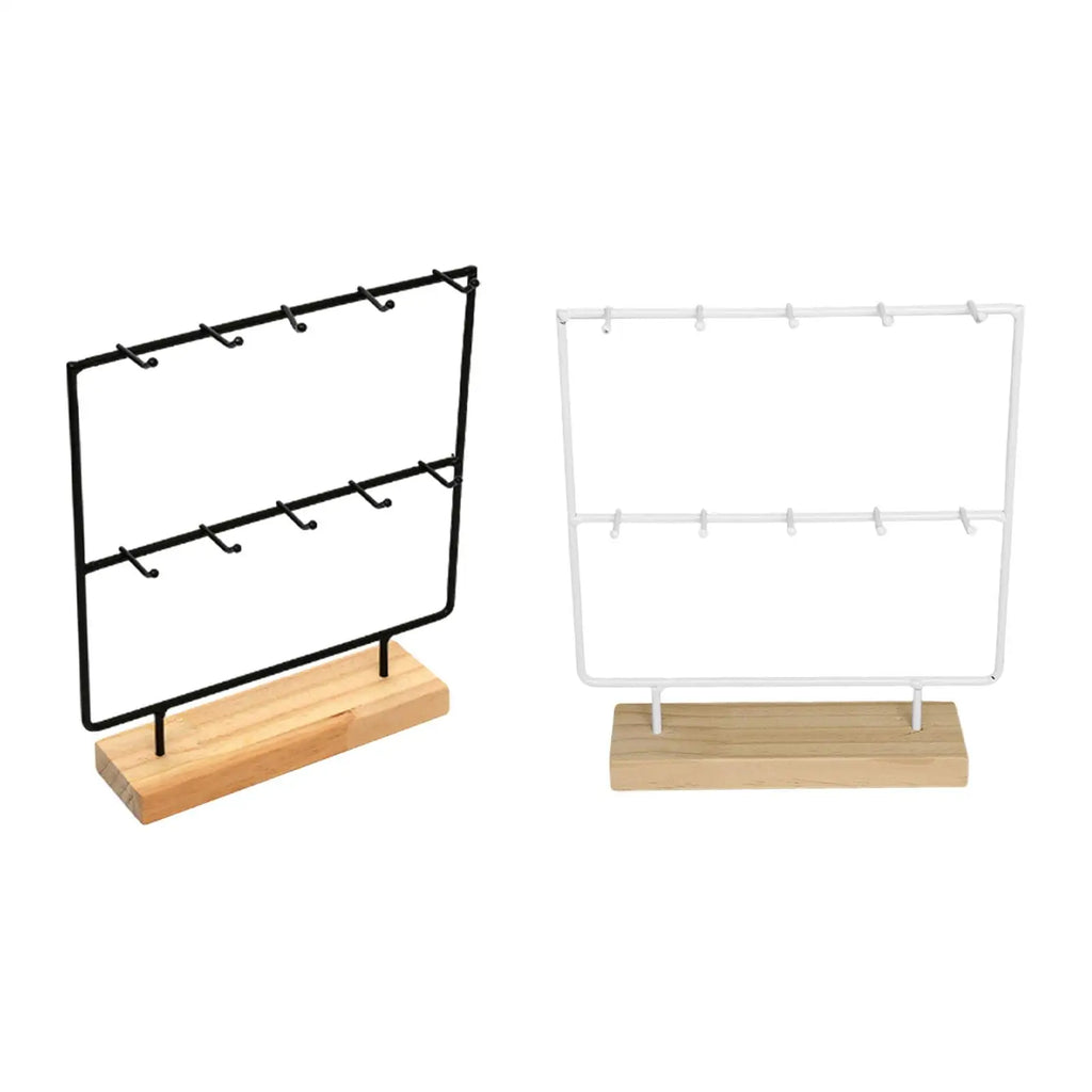 Jewelry Display Rack with 10 Hooks Earrings Organizer Jewelry Organizer for Earring Cards Pendants Bracelet Ring Hanging