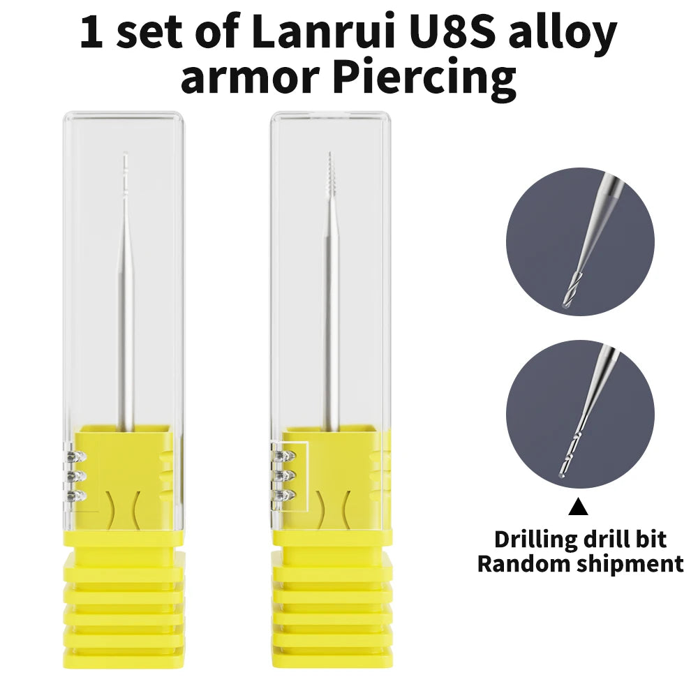 Lanrui U8S Alloy Stripped Screw Extractor Drill Bit Set 2.35mm Shank for Phone Repair Professional Sliding Thread Removal Tool