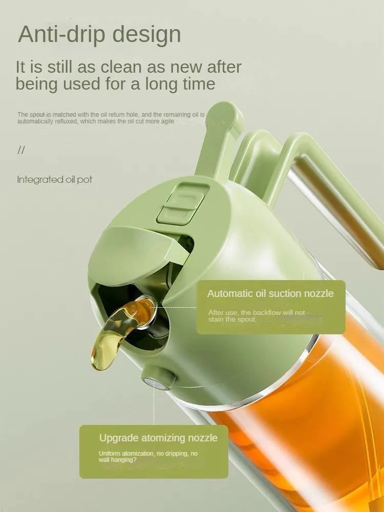 2-in-1 Plastic Oil Dispenser Sprayer 16oz Leakproof Olive Oil Bottle for Cooking Air Fryer BBQ  Picnic Kitchen Tools