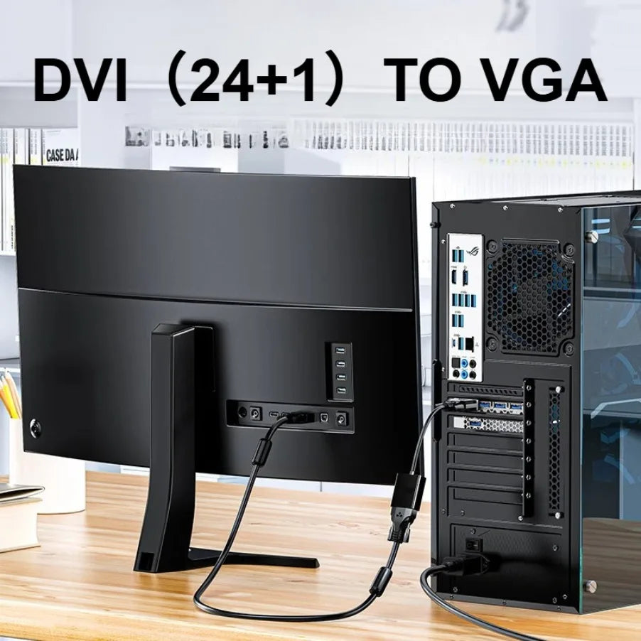 DVI-D DVI To VGA Adapter Full HD 1080P DVI-D Male To VGA Female Converter 24+1 25Pin To 15Pin Cable for PC Computer Monitor