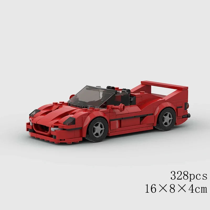 MOC Car Speed RX7 AE86 Chiron R8 Creative Racing Vehicle Model Building Block Super Race brick City Rally Sport Toy Technical