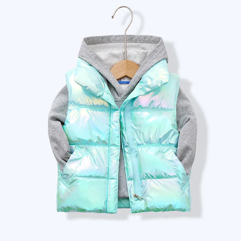 2023 Girls Down Vests 3-14 Years Old Children Clothing For Girls Boys Warm Outerwear Coat Autumn Fashion Teens Kids Jackets Vest