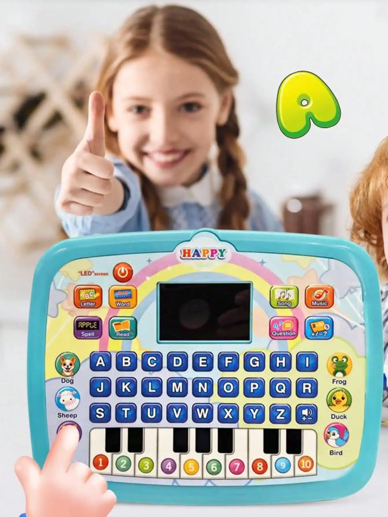 Kids Tablet Toddler Learning Pad with Teach Alphabet Numbers Word Music Math，Early Development Interactive Toy for Boys & Girls