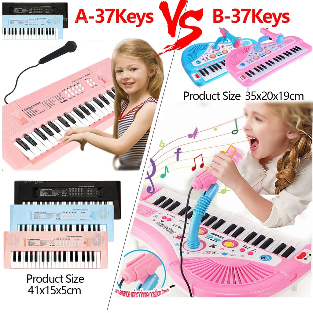 Chriyungel 37 Keys Kids Electronic Keyboard Piano with Microphone Musical Instrument Educational Toys Gift for Boy Girl Toddler