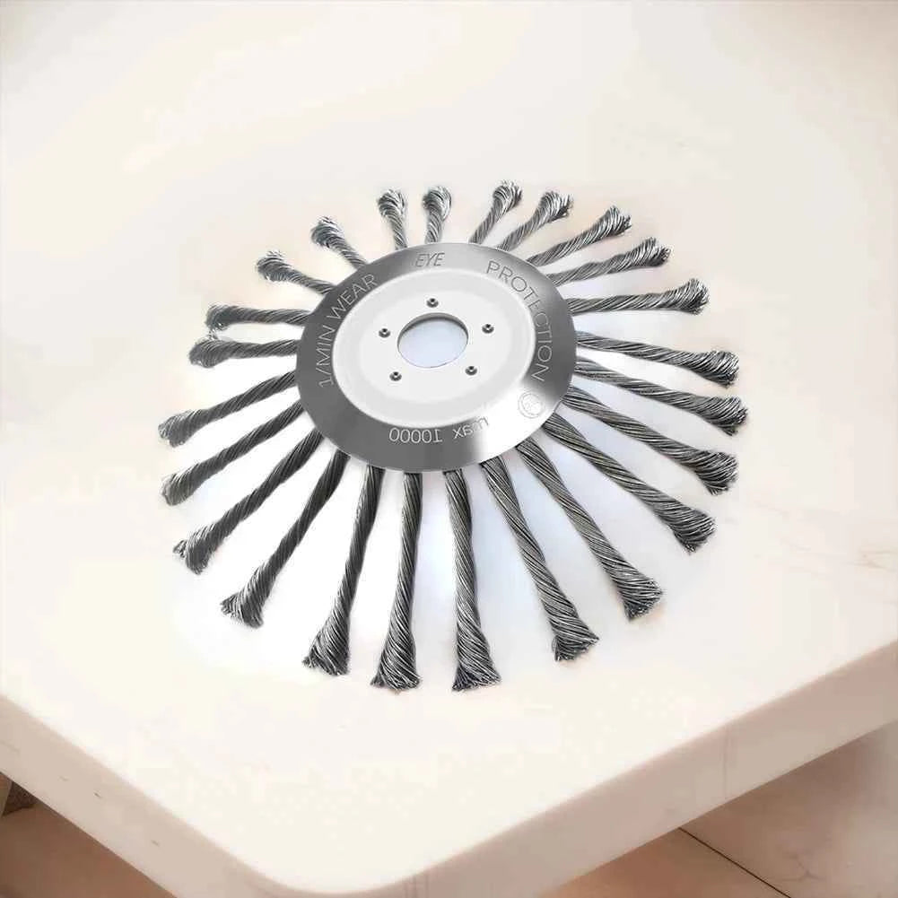 10 Inch Steel Wire Wheel Brush Universal Garden Grass Trimmer Head Removal Rust Weed Brush Cutter Head Lawn Mower Brush Cutter