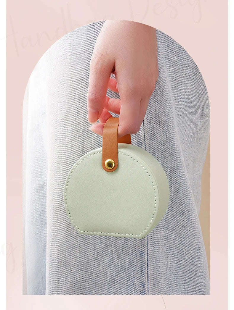 Mini Jewelry Organizer Display Travel Jewelry Case Boxes Earrings Necklace Ring Portable Handbag Jewelry Box Leather Storage