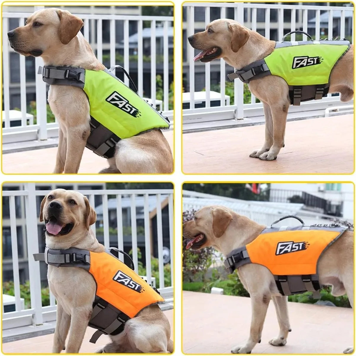 Pets Floatation Vest Adjustable Ripstop Safety Dog Swimsuit for Summer Beach Surfing Training Essential Dog Life Jacket Supplies