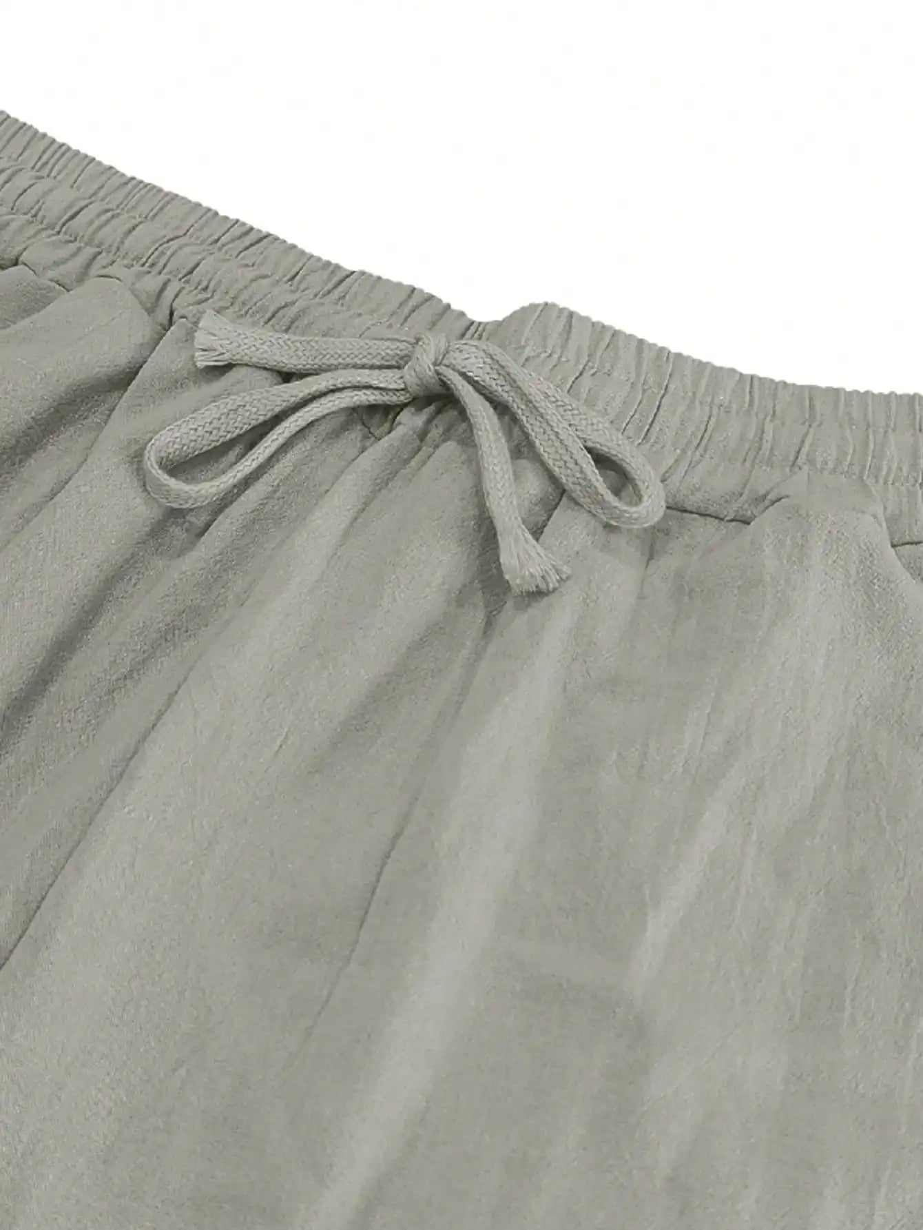 Men Linen Wide Leg Casual Pants Loose Lightweight Trousers Breathable Summer Spring Fall Daily Wear
