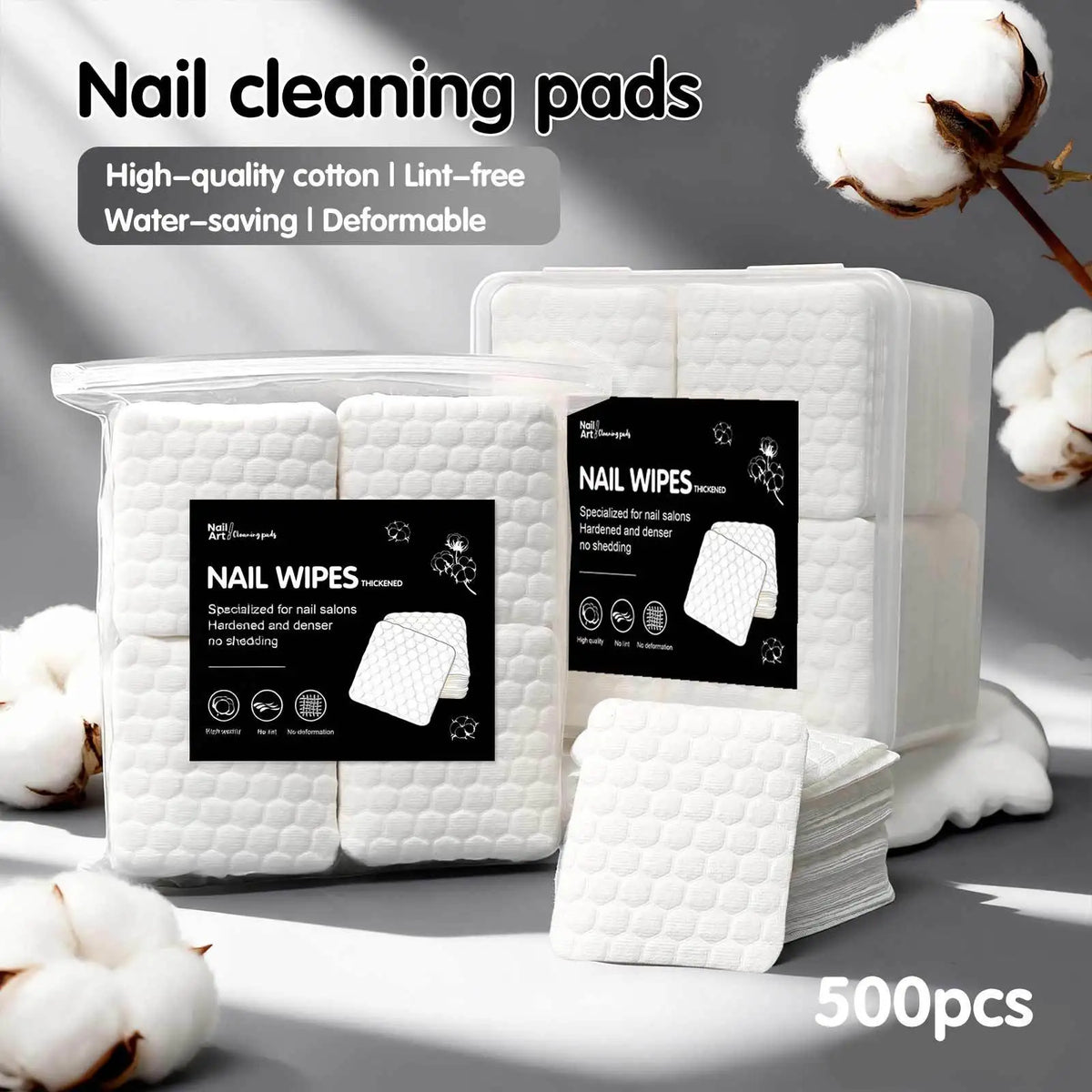 Lint-Free Nail Polish Remover Pads – Durable Wipes