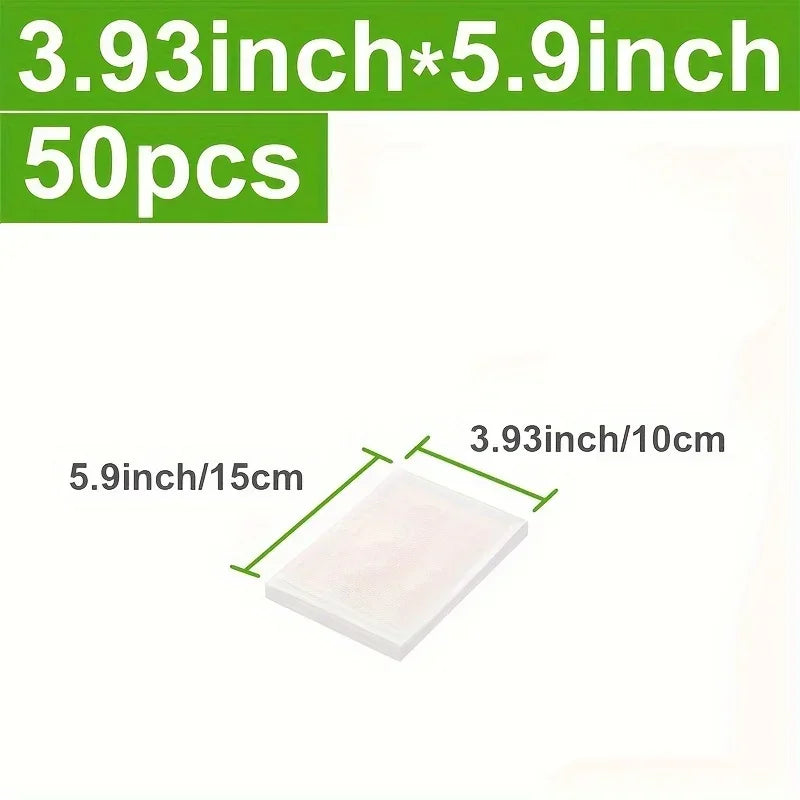 50PCS Net Pattern Vacuum Bag Food Bag Household Fresh-Keeping Bag Cooked Food Packaging Bag