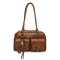 Women Multi Pocket Shoulder Tote Bag with Golden-Tone Hardware & Letter, Stylish Handbag Purse for Travel, Work, Shopping, Dates