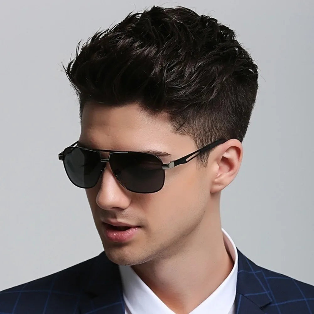 Sunglasses for Men Aviator Polarized UV Protection Military Style Metal Mirror Sun Glasses
