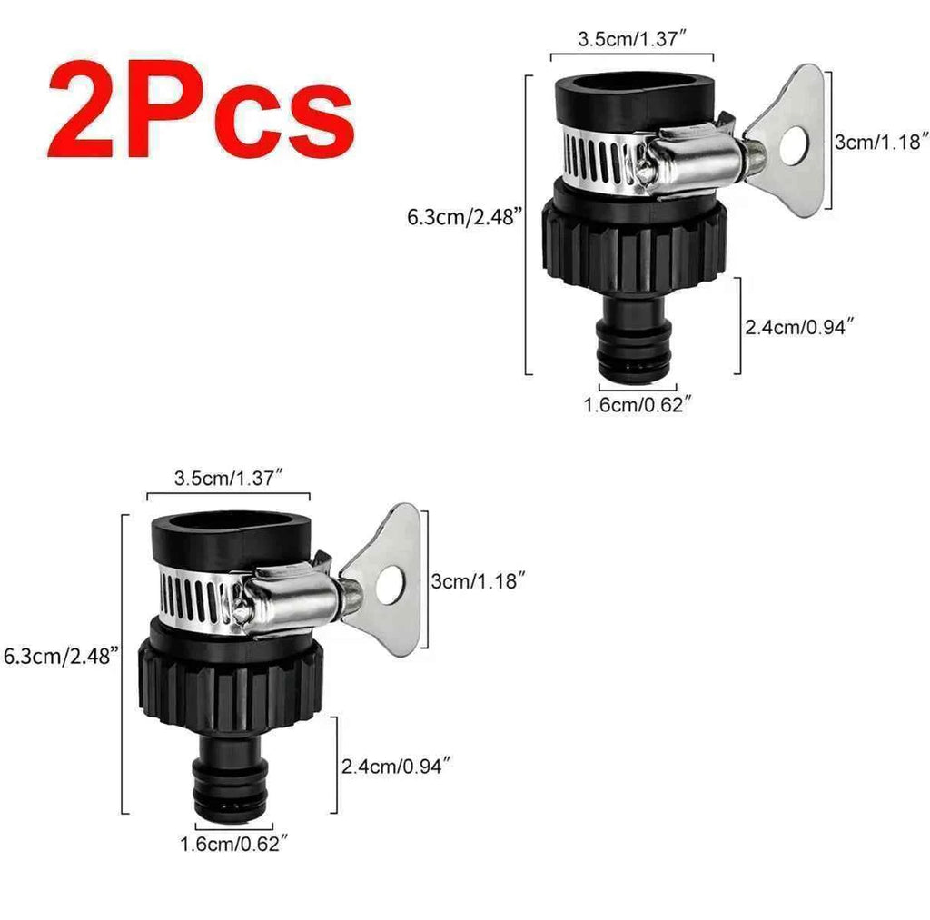 2pcs Durable Universal Water Faucet Adapter Plastic Hose Fitting Quick Connect Fitting Tap for Car Washing Garden Irrigation
