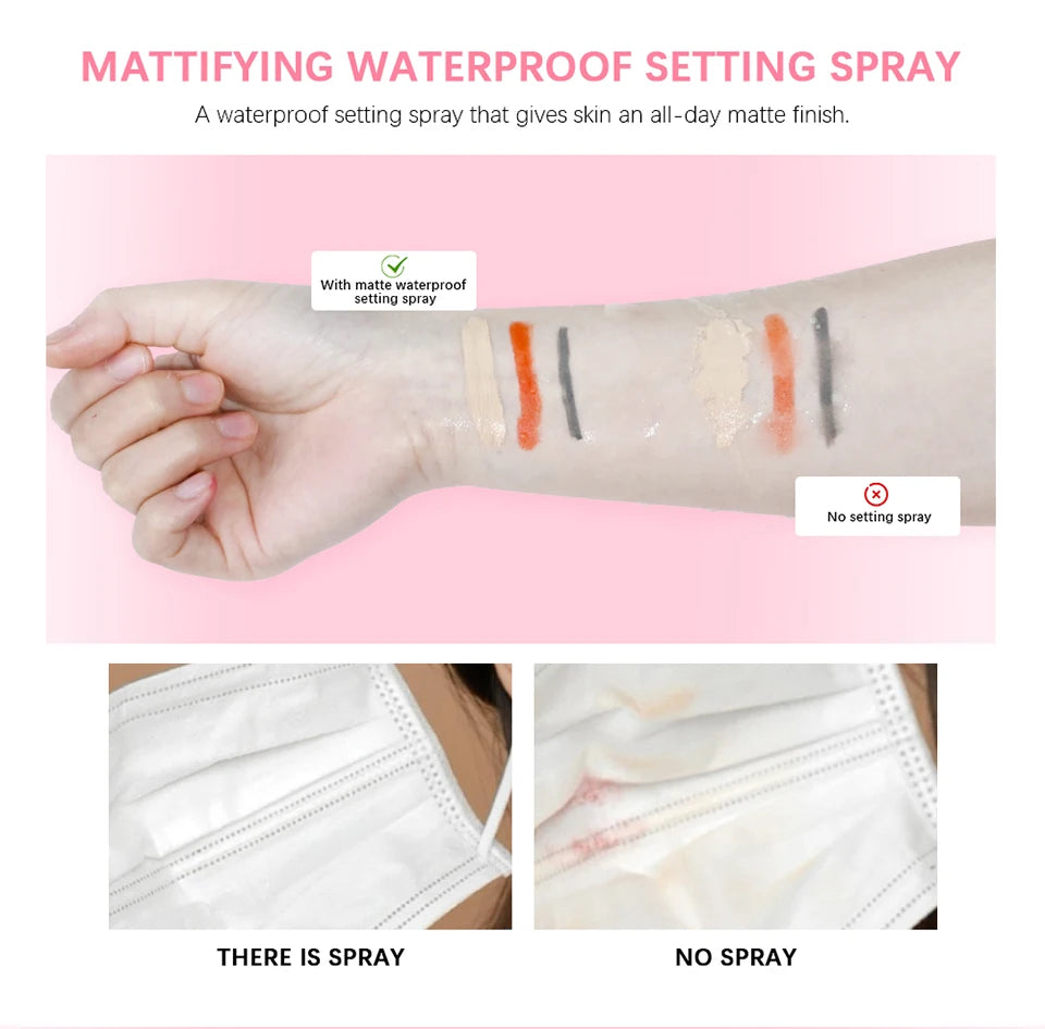 Mattifying Oil Control Setting Spray Waterproof Anti-sweat Quick Fix Makeup Spray Portable Matte Base Makeup Fixer