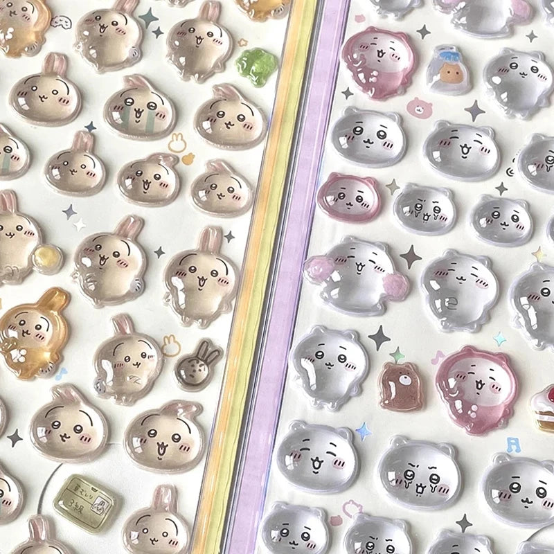 3D Stereo Relief Stickers Kawaii Cartoon Waterproof DIY Decor Stickers Phone Laptop Scrapbook Notebook Luggage Decal Gift Toys