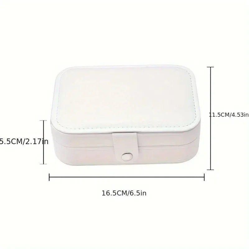 Elegant Jewelry Organizer Compact Travel Case for Earrings Rings Necklace Double Layer Storage