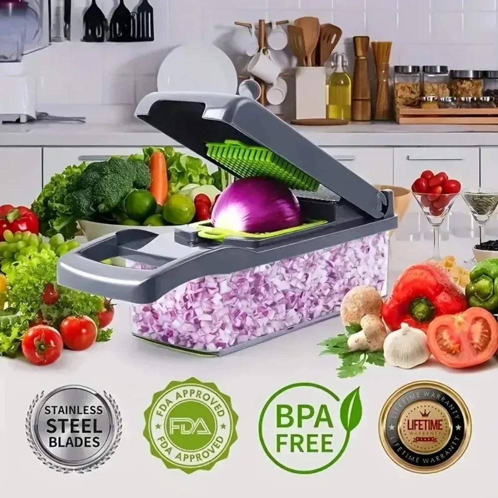 Multifunctional Vegetable Chopper With Handle 14/16 in 1 Kitchen Slicer Dicer Grater Food Cutting Cocina Gadget