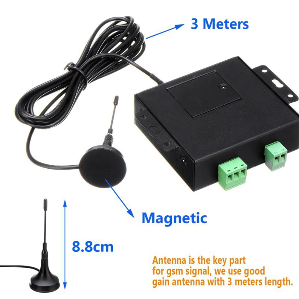 Gate Opener Kit GSM Door Gate Opener Remote On/Off Switch Free Call SMS Command Support 850/900/1800/1900MHz