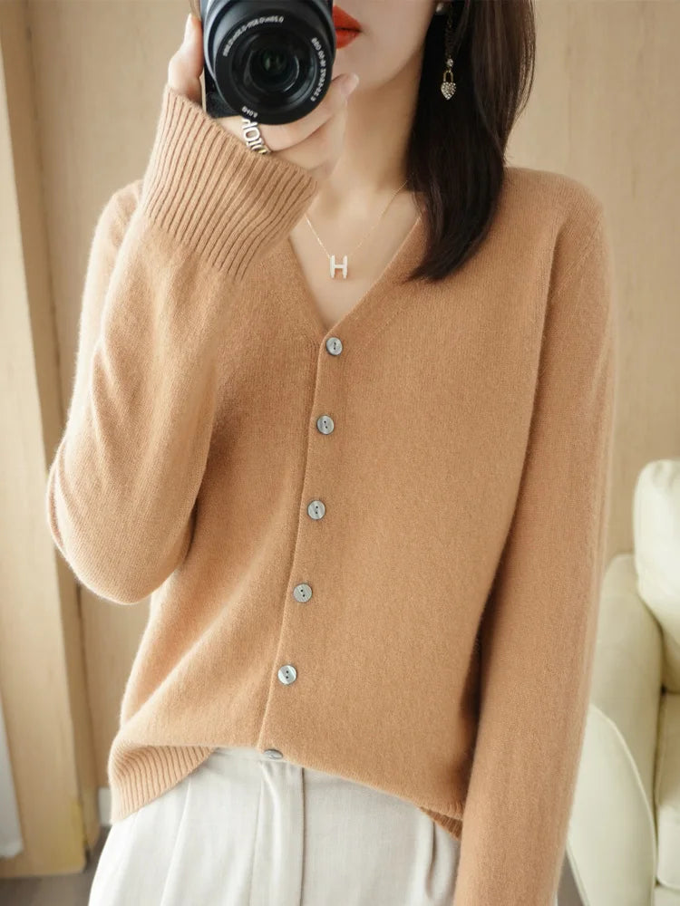 Women Cardigans 2025 Autumn Winter Single Breasted Knitwears Long Sleeve Warm Knit Cardigan Korean Fashion Spring casual Sweater