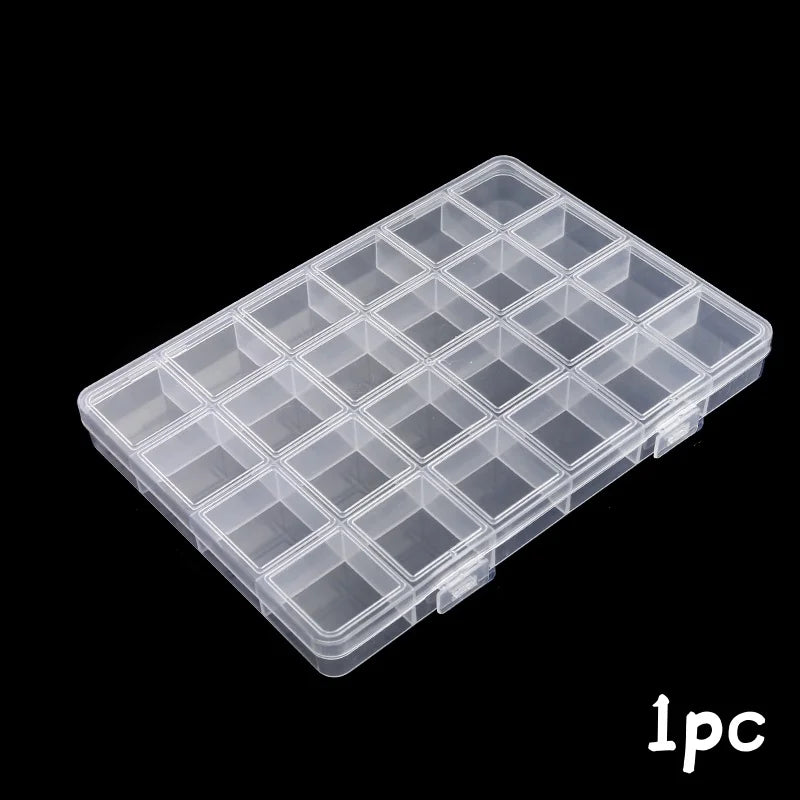 24grids Plastic Storage Box Divide Jewelry Organizer Multifunctional Pills Beads Container Perfect for Earrings Rings Necklaces