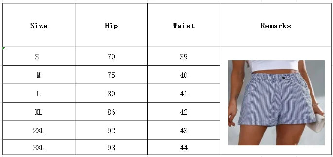 New summer casual pocket striped casual shorts women's wear