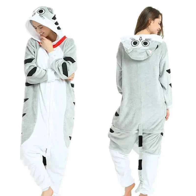 Adults Animal Onesies Unicorn Pajamas Couple Sleepwear Women Men Winter Unisex Kigurumi Costumes Cartoon Flannel Rabbit Pajamas