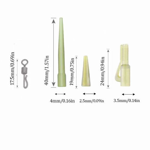 40PCS/lot Carp Fishing Accessories Lead Clip Quick Change Swivel Tail Rubber Anti Tangle Sleeves for Carp Rigs Fishing Tackle