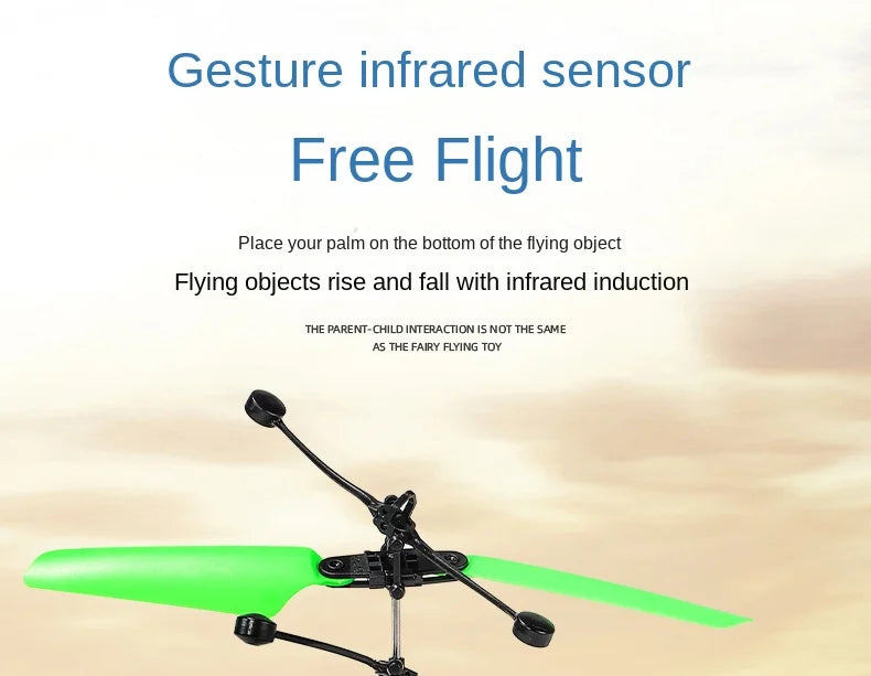 RC Helicopter 2CH Induction Remote Control Floating Airplane Gesture Control Aircraft Suspension Quadcopter with LED Kid Gift