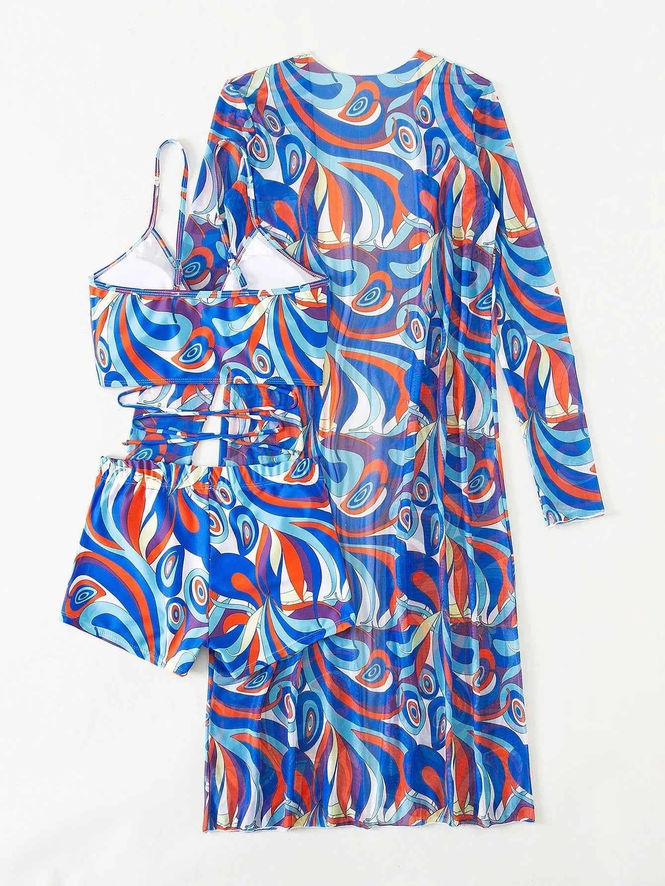 Sexy Print Bikini 2026 Women High Waist Swimsuit Cover Up Swimwear Female Lady Bathing Suit Swimming Summer Beachwear