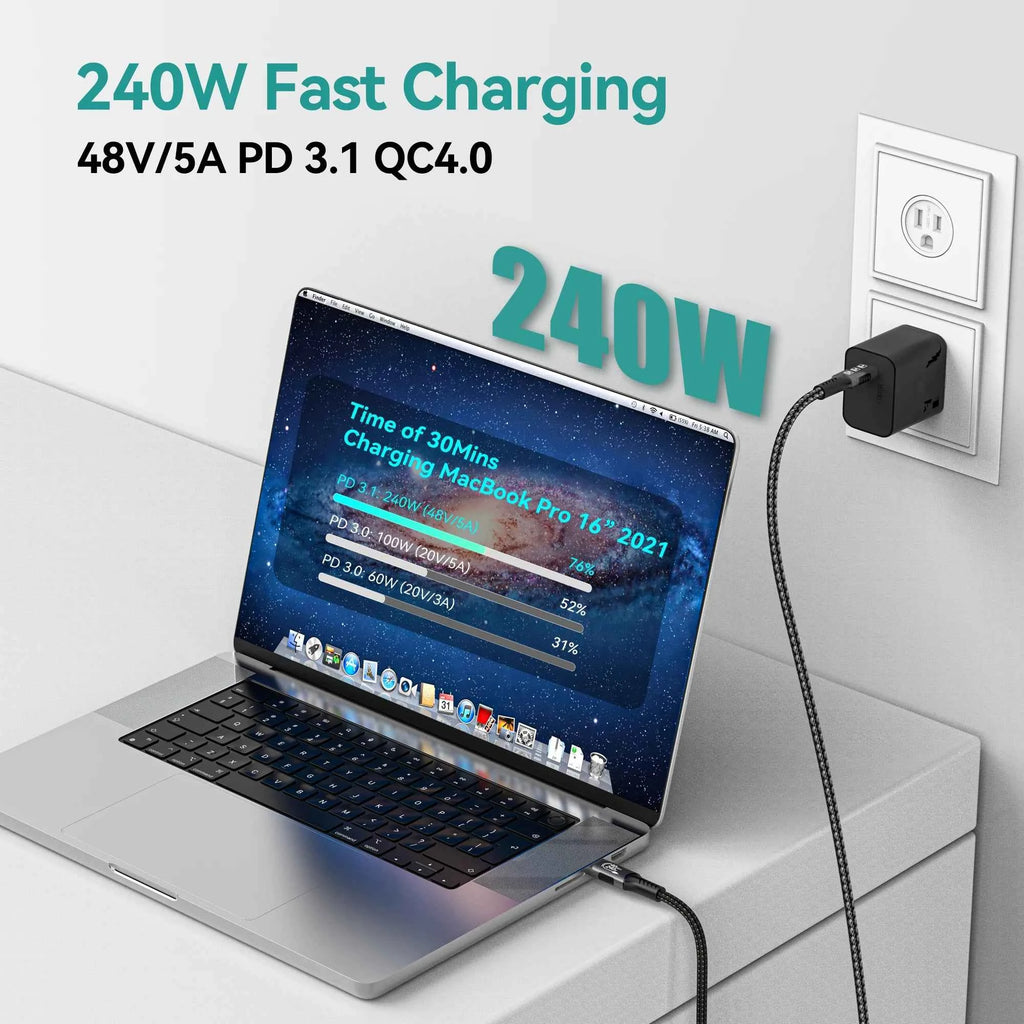 USB4 Cable 40Gbps 48V 240W For Thunderbolt 4 Type C Fast Charging Cable Thunderbolt3 USB C to C Data Transfer Cable For laptop