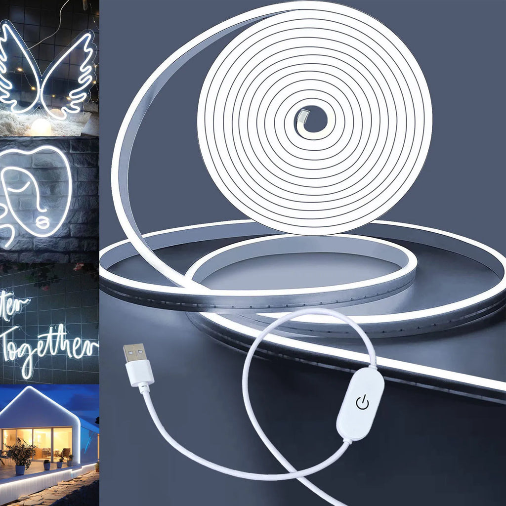 LED Strip Neon Light USB DC 5V Dimmable Touch Sensor Switch Flexible Silicone Neon Sign Tape Waterproof For Outdoor Room Decor