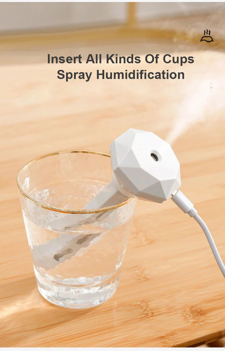 Humidifiers Ultrasound USB Mini Home Air Diffuser Car Purifier Aroma Anion Mist Maker With Romantic LED Lamp Portable Humidifier