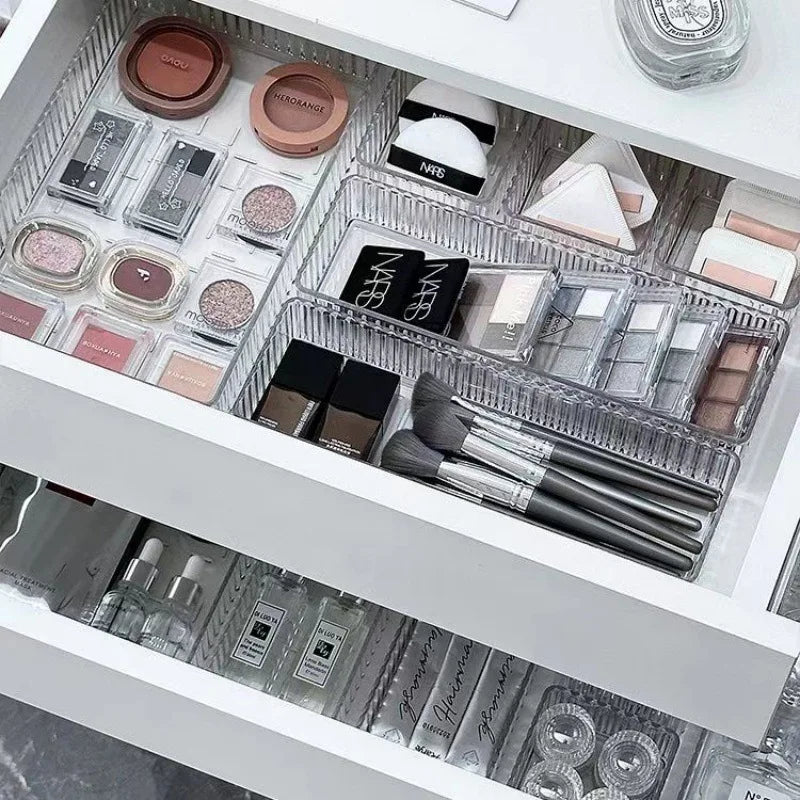 Desk Drawer Organizers Set Plastic Transparent Storage Box Bathroom Storage Makeup Organizer Boxes Clear Storage Box Acrylic Box