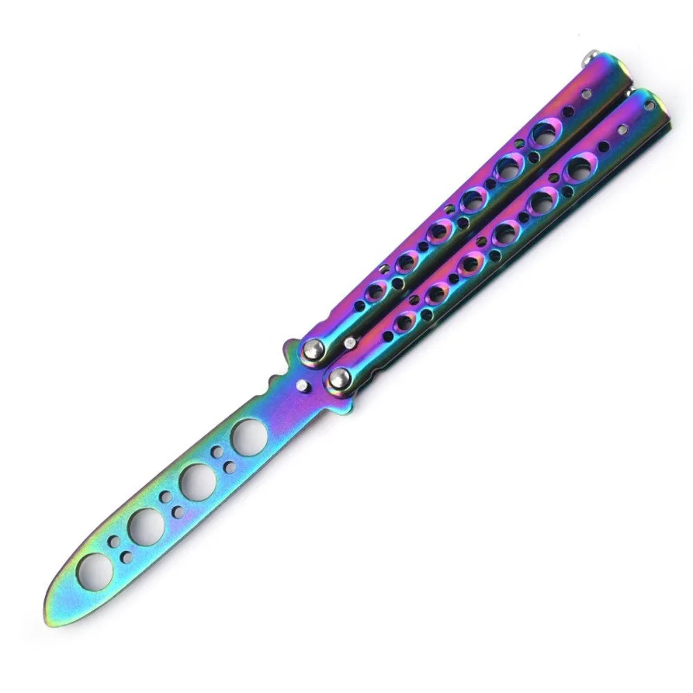 Foldable Butterfly Knife Trainer Portable Cosplay Accessories Training Tool Stainless Steel Practice Knifes for Outdoor Games