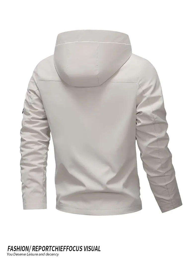 High-quality men's fashionable, stylish, versatile, trendy and casual spring and autumn jacket hooded jacket