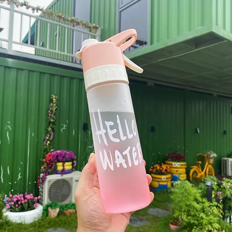 650ml Large Capacity Spray Water Bottle BPA Free Outdoor Sport Fitness Travel Drinkware Fitness Center Water Cup