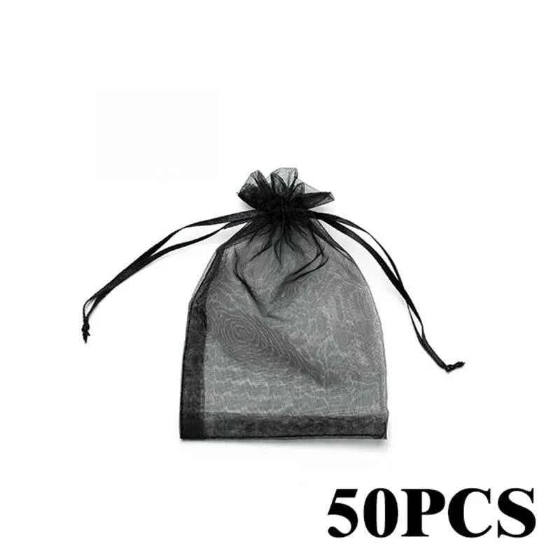 50pcs/Lot Multicolor Jewelry Packaging Bag 7*9 11*16 15*20cm Organza Bags Gift Storage Wedding Drawstring Pouches Wholesales