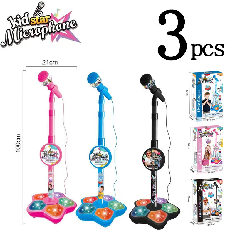 Kids Microphone with Stand Karaoke Song Machine Music Instrument Toys Brain-Training Educational Toys Birthday Gift for Girl Boy
