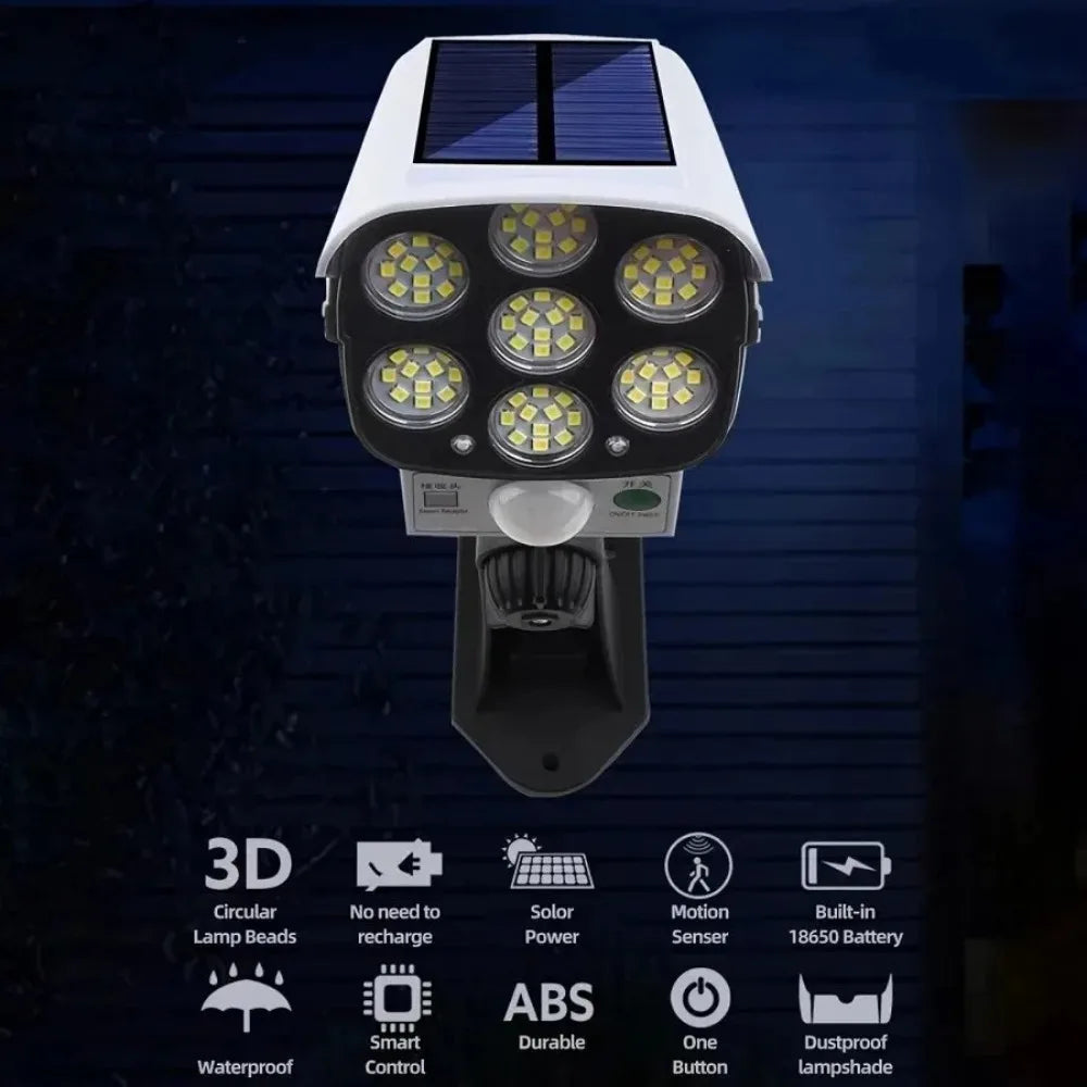 Outdoor Solar Motion Sensor Flood Light With Camera