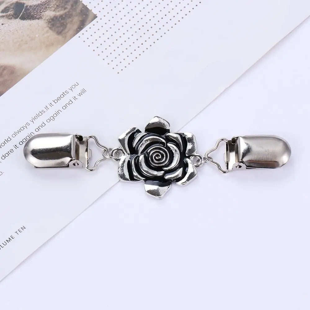 Rhinestone Clothing Metal Holder Sweater Shawl Clips Duck-mouth Plated Clasps Cardigan Collar Clip Butterfly Bow Brooches