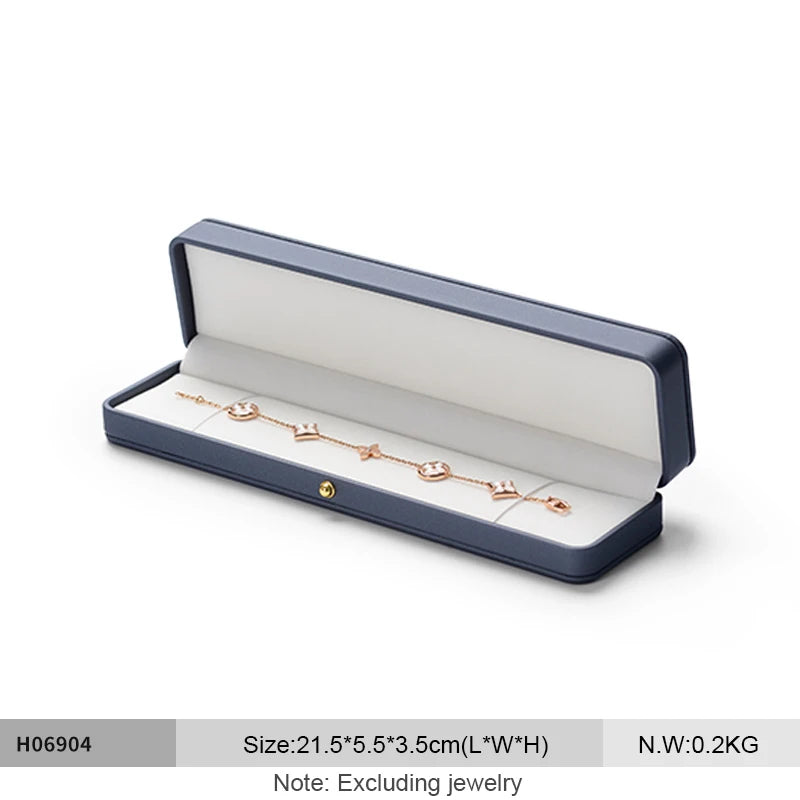 Oirlv Leather Jewelry Ring Box Jewelry Organizer Necklace Pendant Bracelet Long Chain Storage Box Packaging Gift Box for Wedding