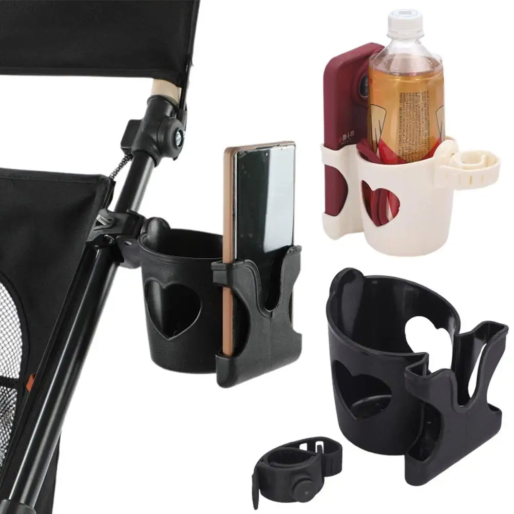 2-in-1 Baby Stroller Cup Holder Phone Holder Multifunctional Universal Infant Bottle Holder Stroller Accessories Cup Holder