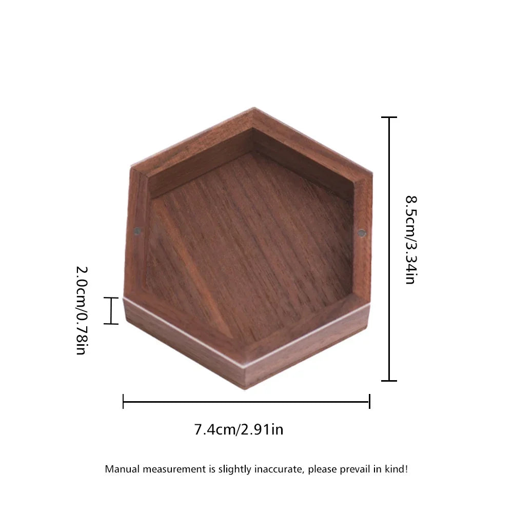 1PCS Creative Acrylic Board Hexagon Box Natural Wood Storage Wooden Box for Necklace Ring Gift Wooden Jewelry Organizer Cases
