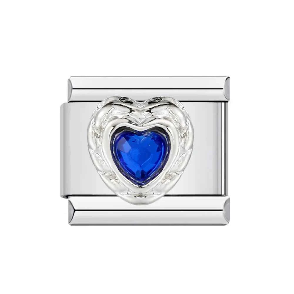 New Arrivals Y2K Classic Blue Loving Heart Demon's Eye Starry Sky Italian Link Fit 9mm Stainless Steel Charm Bracelet DIY Making