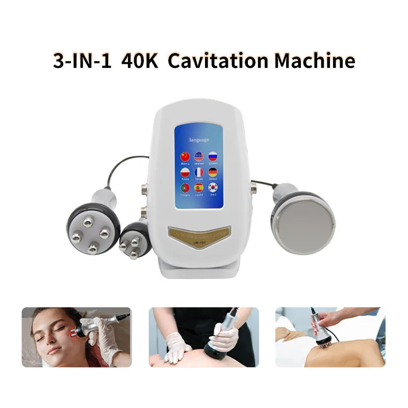 3IN1 40K Ultrasound Radiofrequency Beauty Device Massage for Shaping Tighten the Skin Burn Fat Anti-aging Whitening Beauty Tools