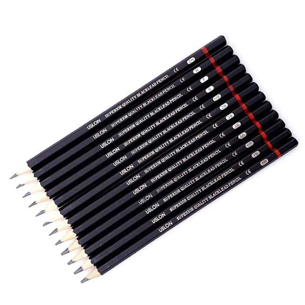 12Pcs/Set Wooden Pencils 2H-8B Professional Drawing Pencil Art Supplies Journal Writing Stationery Items School Acsesories Gift