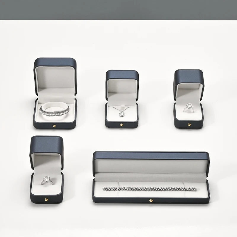 Oirlv Jewelry Ring Box Leather Earring Necklace Pendant Gifts Display Box For Proposal Engagement Wedding Case Jewelry Organizer